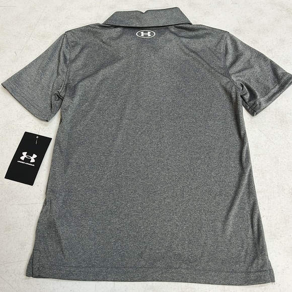 Boys Under Armour Match Polo Pitch Gray Size 7 New with Tags - Picture 4 of 8
